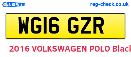 WG16GZR are the vehicle registration plates.