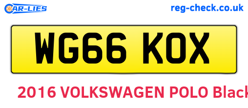 WG66KOX are the vehicle registration plates.