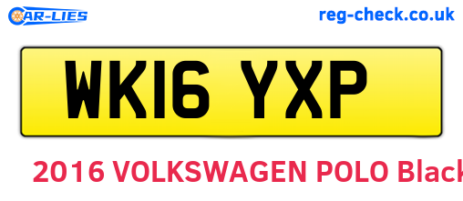 WK16YXP are the vehicle registration plates.