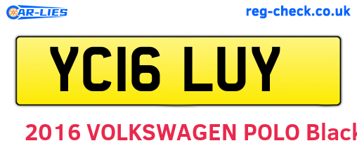 YC16LUY are the vehicle registration plates.