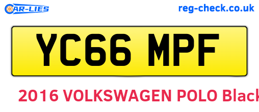 YC66MPF are the vehicle registration plates.