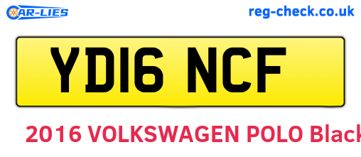 YD16NCF are the vehicle registration plates.
