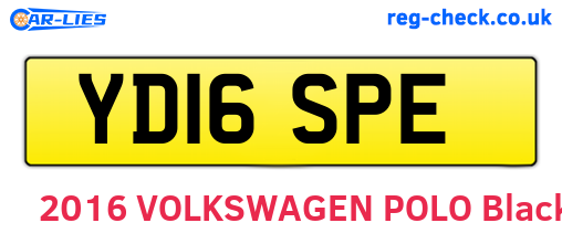 YD16SPE are the vehicle registration plates.