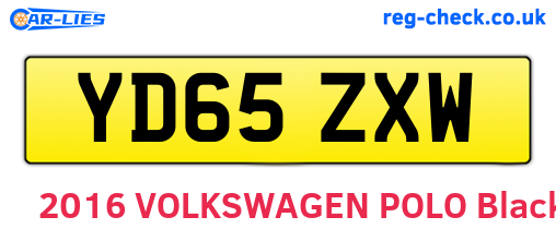 YD65ZXW are the vehicle registration plates.