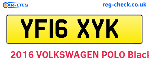 YF16XYK are the vehicle registration plates.