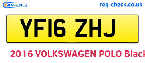 YF16ZHJ are the vehicle registration plates.