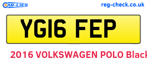 YG16FEP are the vehicle registration plates.