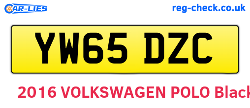YW65DZC are the vehicle registration plates.