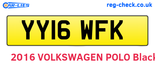 YY16WFK are the vehicle registration plates.