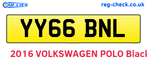 YY66BNL are the vehicle registration plates.