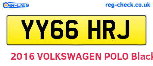 YY66HRJ are the vehicle registration plates.