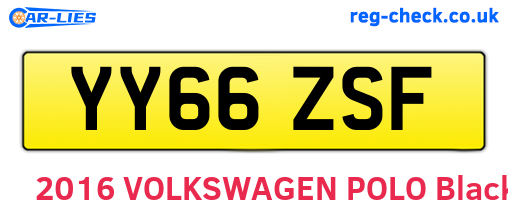 YY66ZSF are the vehicle registration plates.