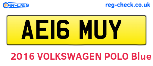 AE16MUY are the vehicle registration plates.