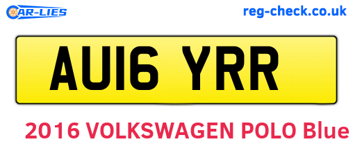 AU16YRR are the vehicle registration plates.