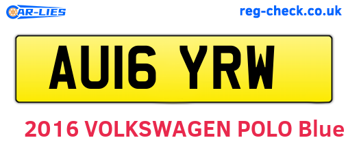 AU16YRW are the vehicle registration plates.