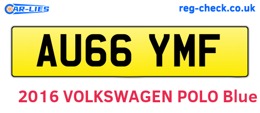 AU66YMF are the vehicle registration plates.