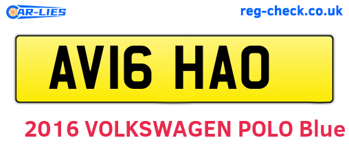 AV16HAO are the vehicle registration plates.