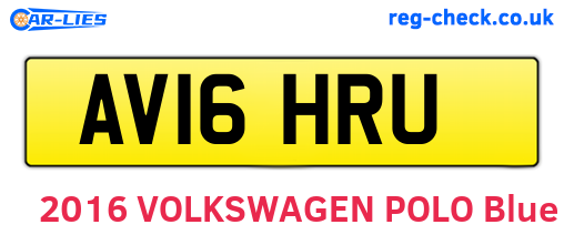 AV16HRU are the vehicle registration plates.