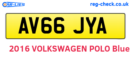 AV66JYA are the vehicle registration plates.
