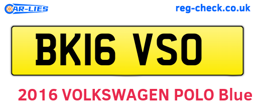 BK16VSO are the vehicle registration plates.