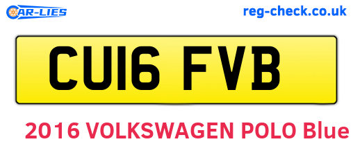 CU16FVB are the vehicle registration plates.