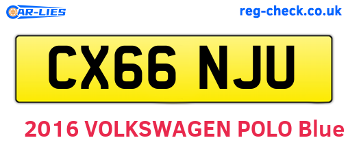 CX66NJU are the vehicle registration plates.