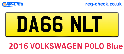 DA66NLT are the vehicle registration plates.