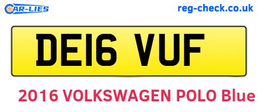 DE16VUF are the vehicle registration plates.