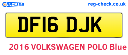 DF16DJK are the vehicle registration plates.