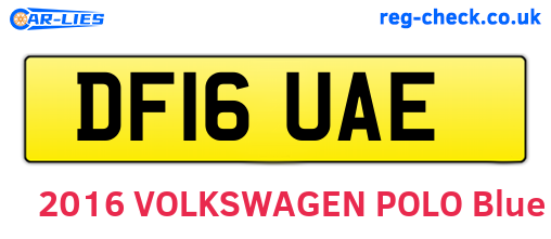 DF16UAE are the vehicle registration plates.