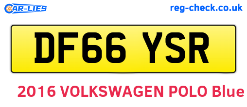 DF66YSR are the vehicle registration plates.