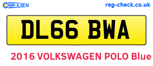 DL66BWA are the vehicle registration plates.