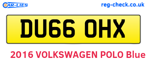 DU66OHX are the vehicle registration plates.