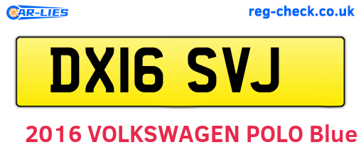 DX16SVJ are the vehicle registration plates.