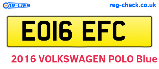 EO16EFC are the vehicle registration plates.