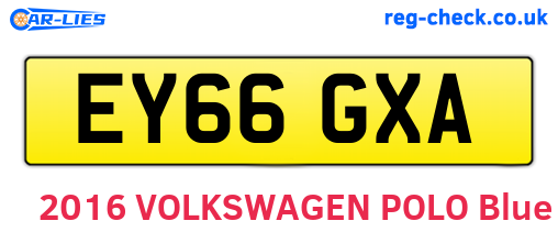 EY66GXA are the vehicle registration plates.