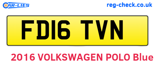 FD16TVN are the vehicle registration plates.