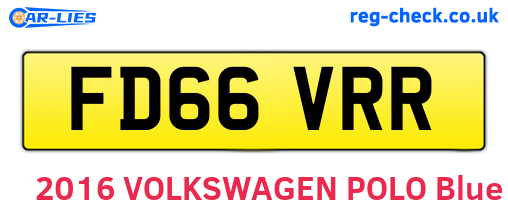 FD66VRR are the vehicle registration plates.