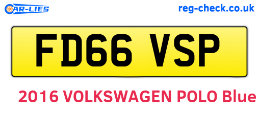 FD66VSP are the vehicle registration plates.