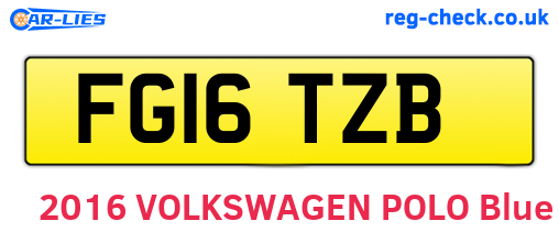 FG16TZB are the vehicle registration plates.