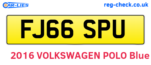 FJ66SPU are the vehicle registration plates.