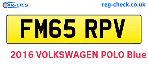 FM65RPV are the vehicle registration plates.