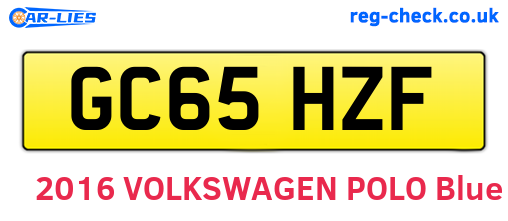 GC65HZF are the vehicle registration plates.