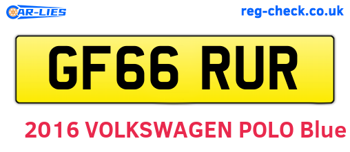 GF66RUR are the vehicle registration plates.