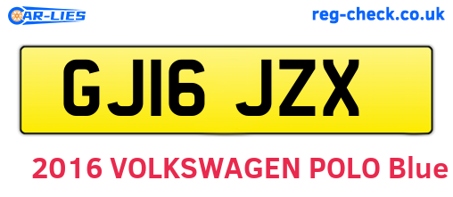 GJ16JZX are the vehicle registration plates.