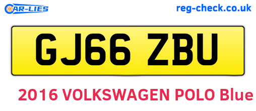 GJ66ZBU are the vehicle registration plates.