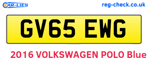 GV65EWG are the vehicle registration plates.