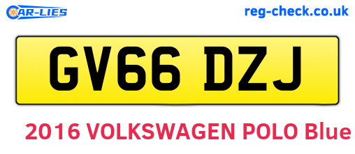 GV66DZJ are the vehicle registration plates.
