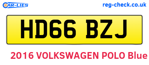 HD66BZJ are the vehicle registration plates.
