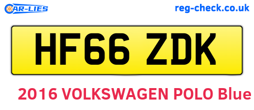 HF66ZDK are the vehicle registration plates.